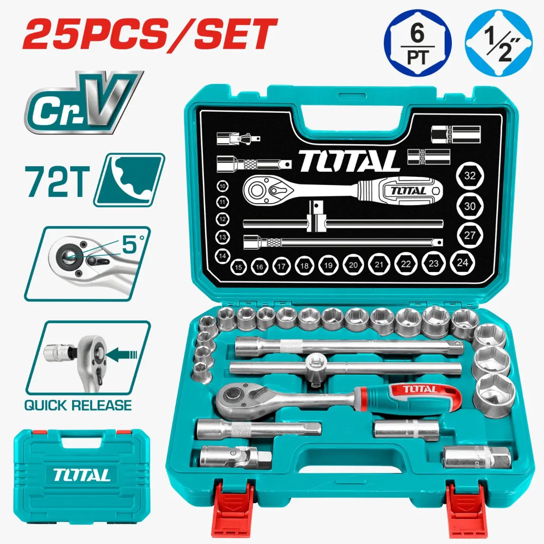 Total 25-Piece Socket Wrench Set
