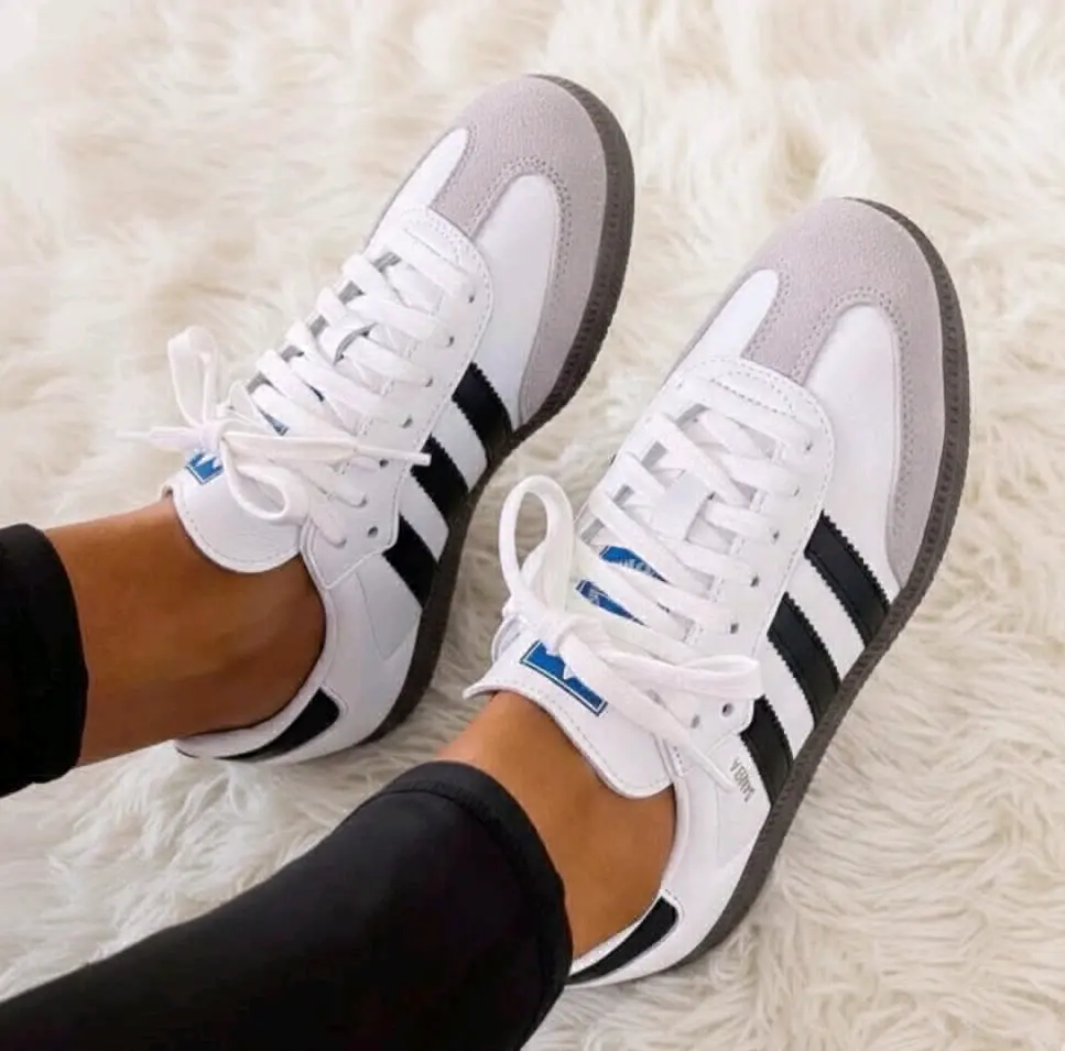 New White Adidas Platform Sneakers thumbnail 5