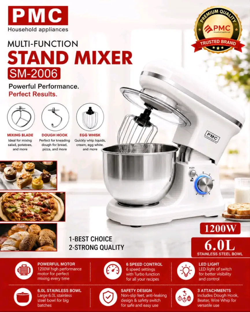 PMC Multi-function Stand Mixer 6.0L 1200W