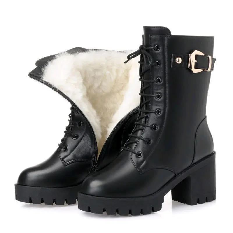 Stylish Platform Combat Boots with Pouch thumbnail 5