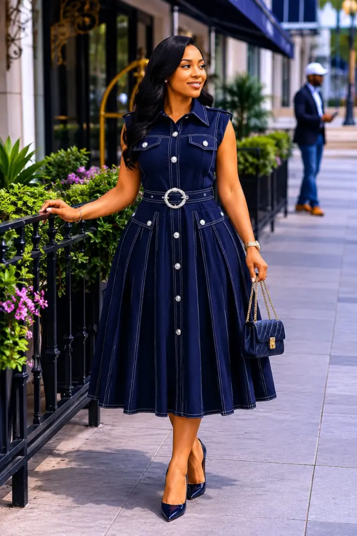 Soft Jeans Denim Dress (L-3XL) thumbnail 3
