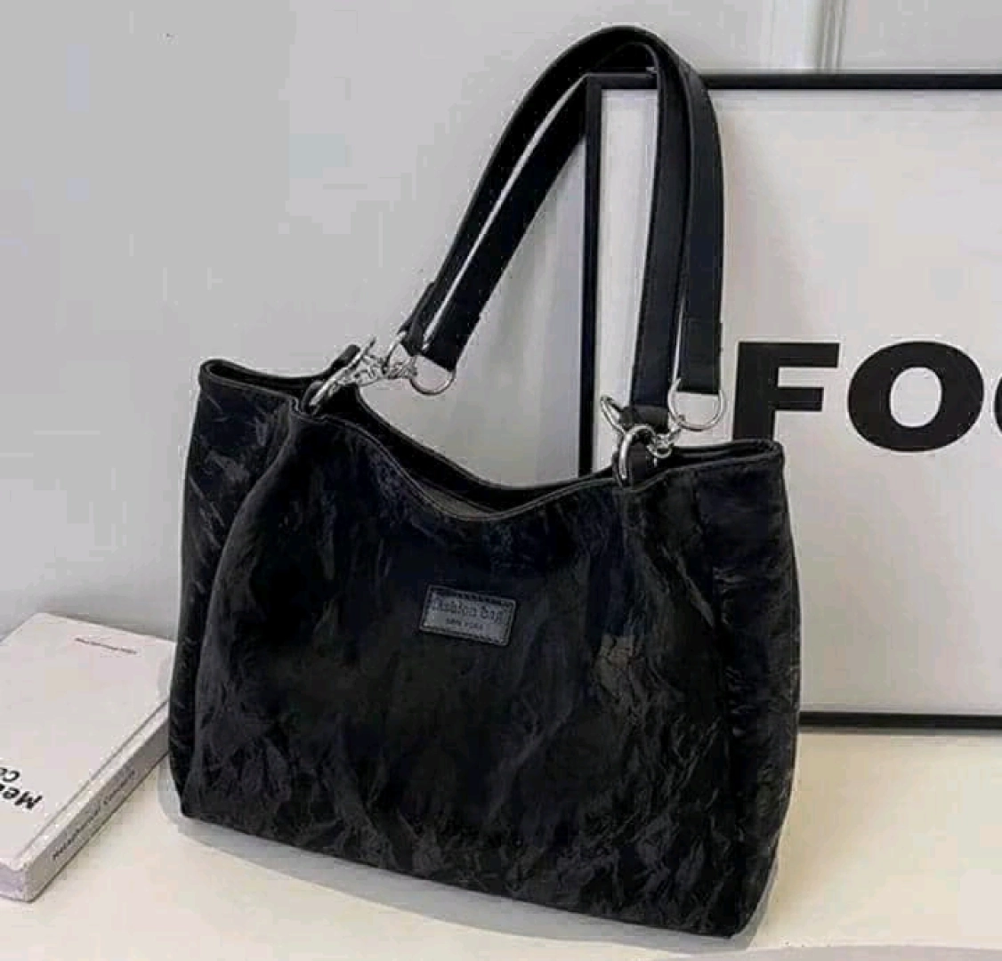 Black Textured Handbag with Free Delivery
