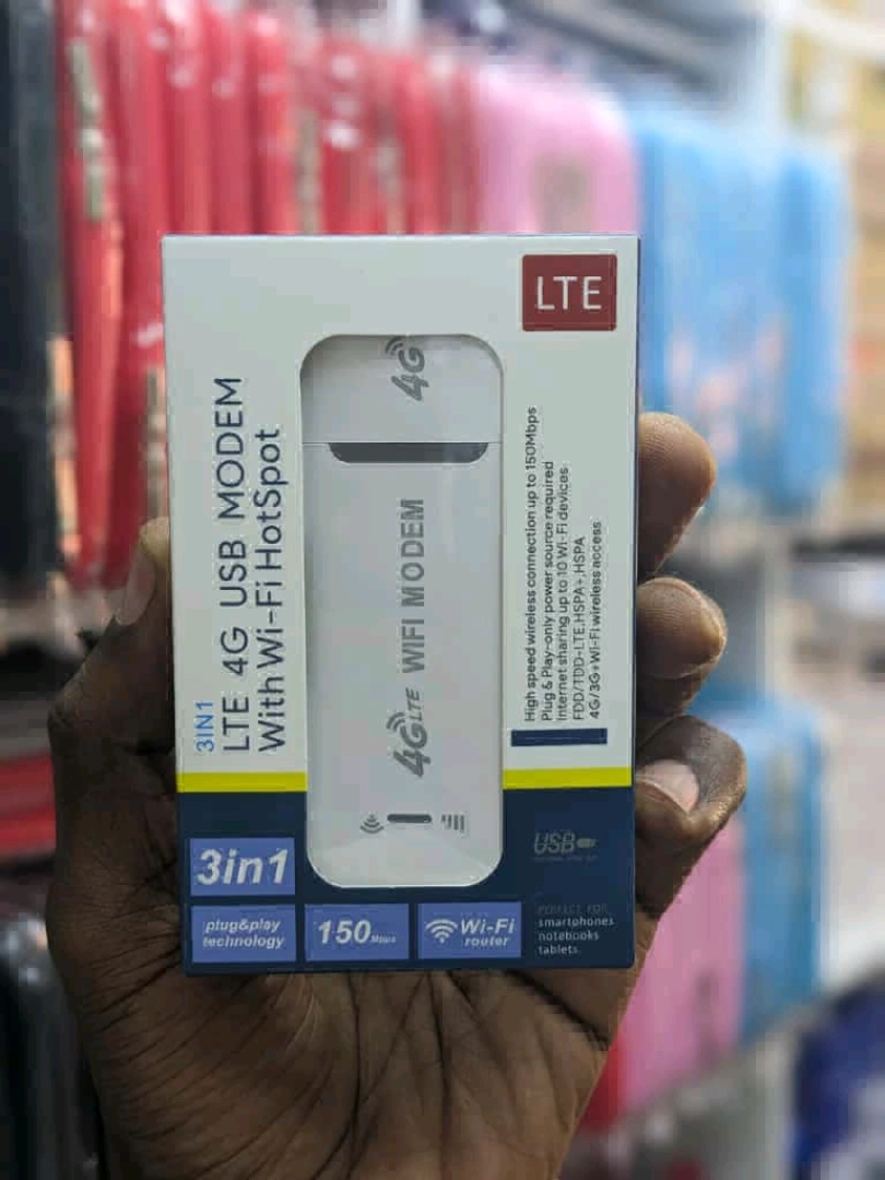 3-in-1 LTE 4G USB Modem with Wi-Fi Hotspot
