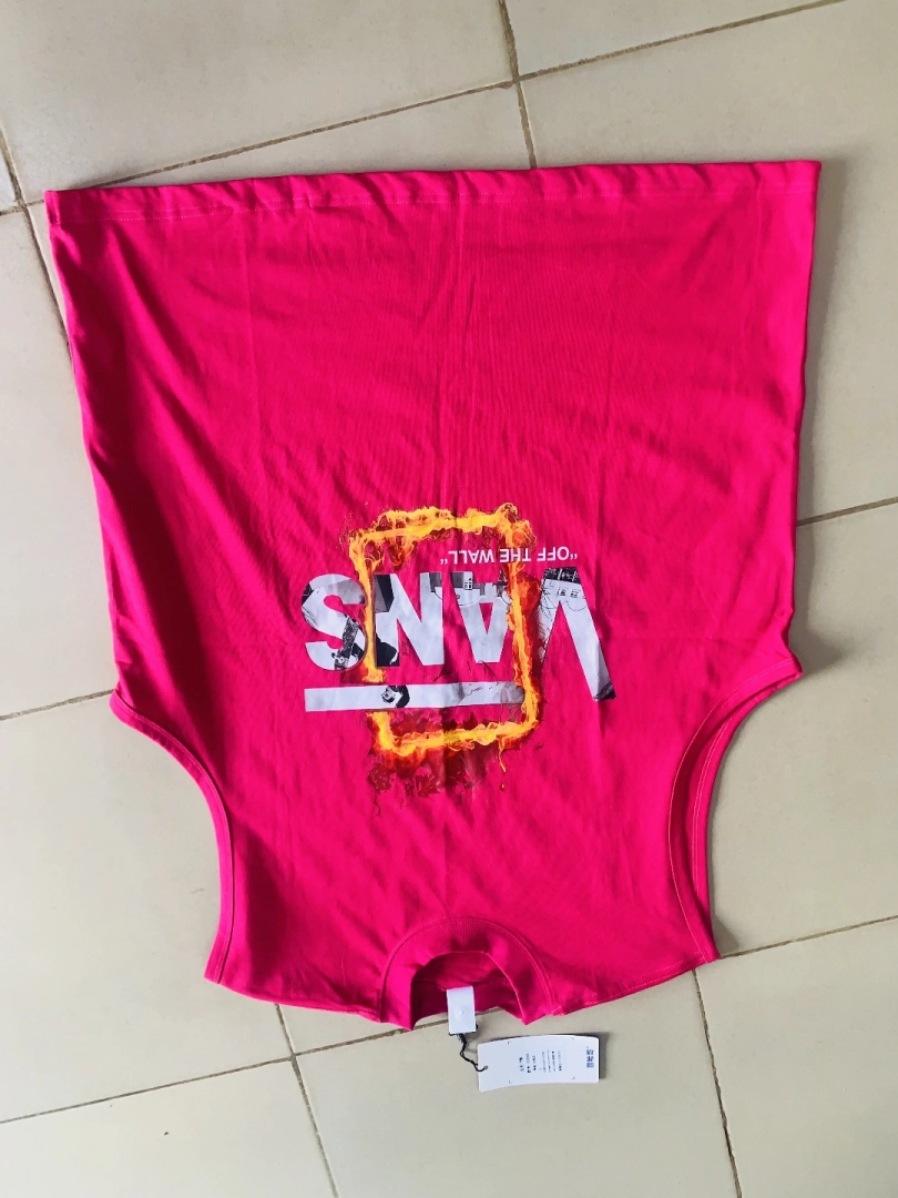 Bright Pink Sleeveless VANS T-shirt/Top with Flame Graphic