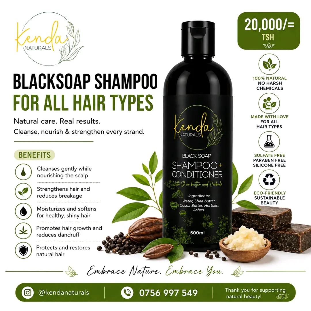 Kenda Naturals Black Soap Shampoo & Conditioner