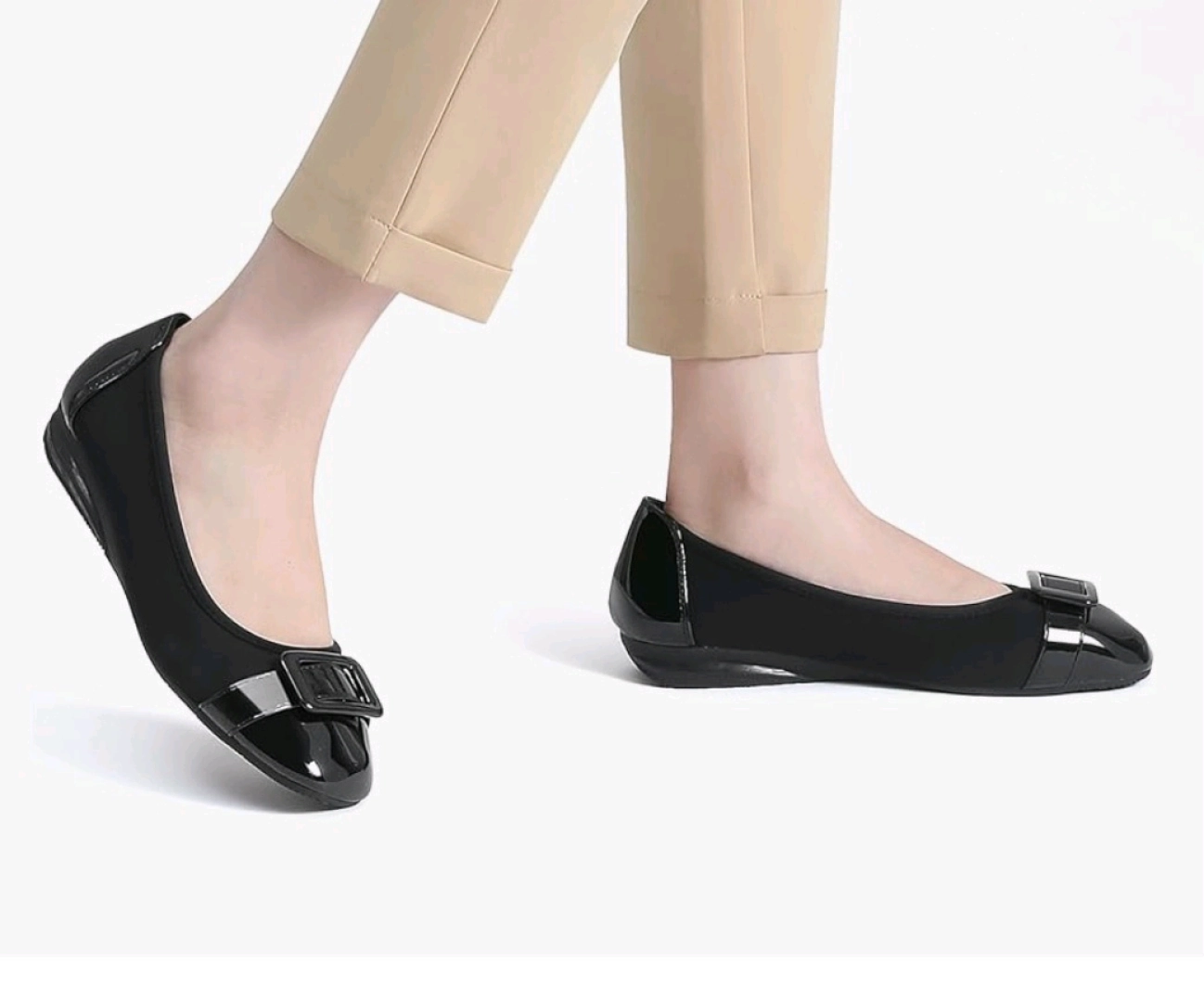 Black Ladies' Flat Shoes Size 8
