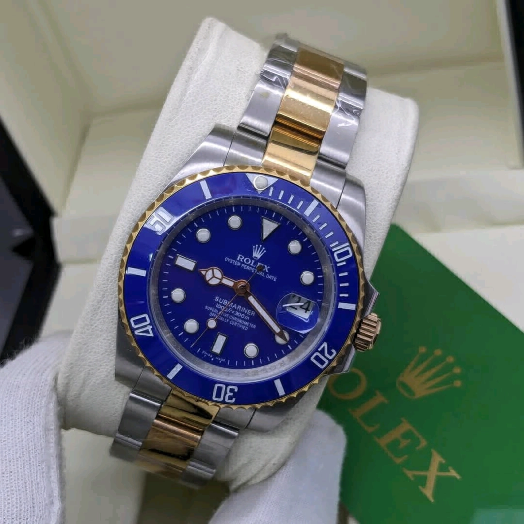 Rolex Submariner Automatic Watch Two-Tone Blue Dial