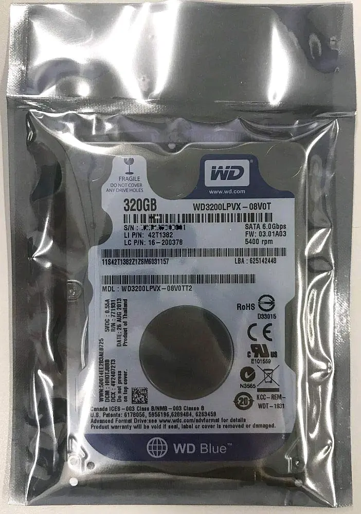 WD Blue 320GB Laptop Hard Disk (New)