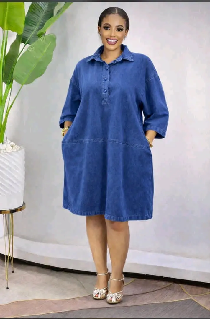 Denim Jeans Dress (Dark Wash) thumbnail 2