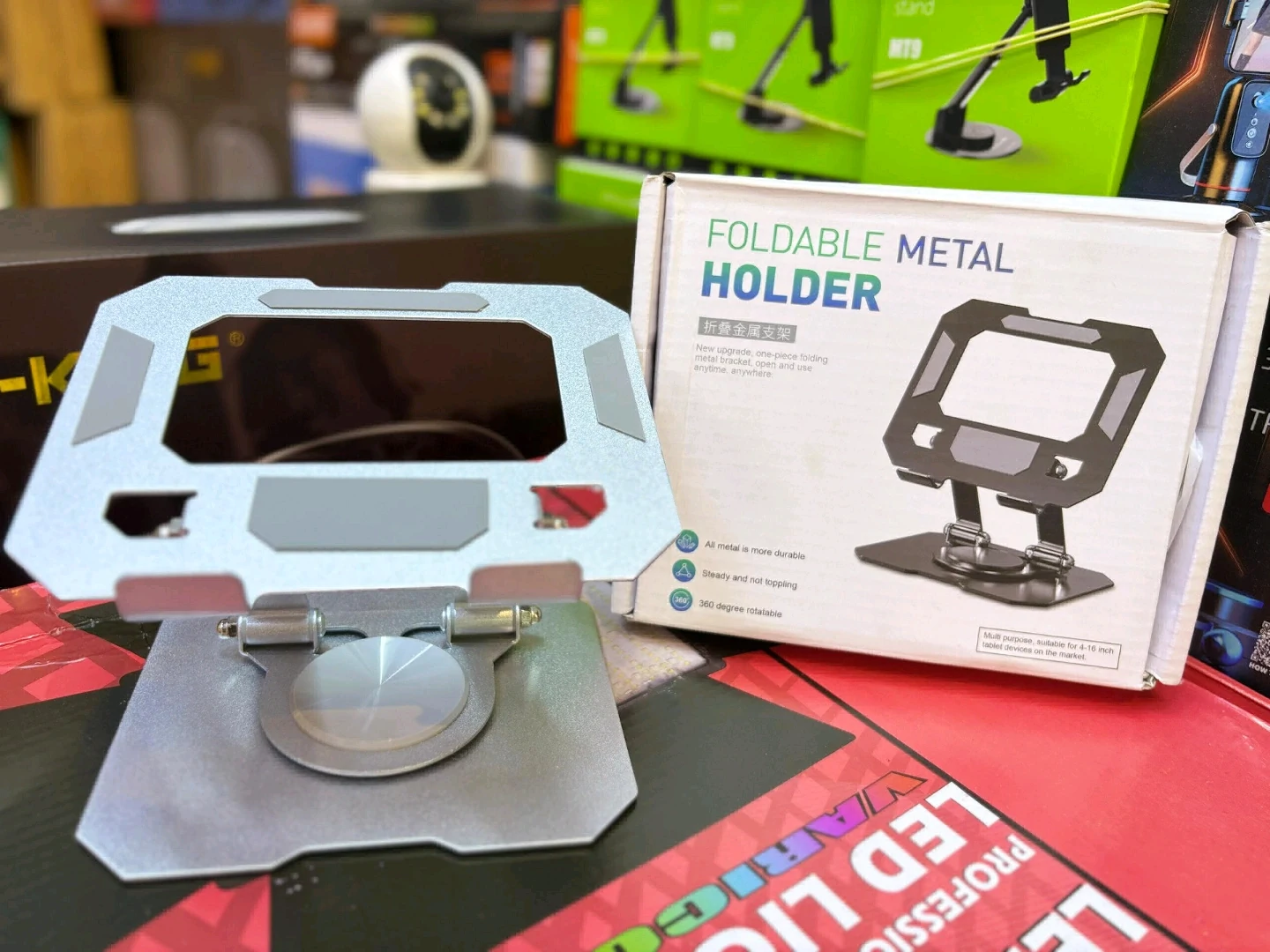 Foldable Metal Holder/Stand for Laptops and Tablets thumbnail 2