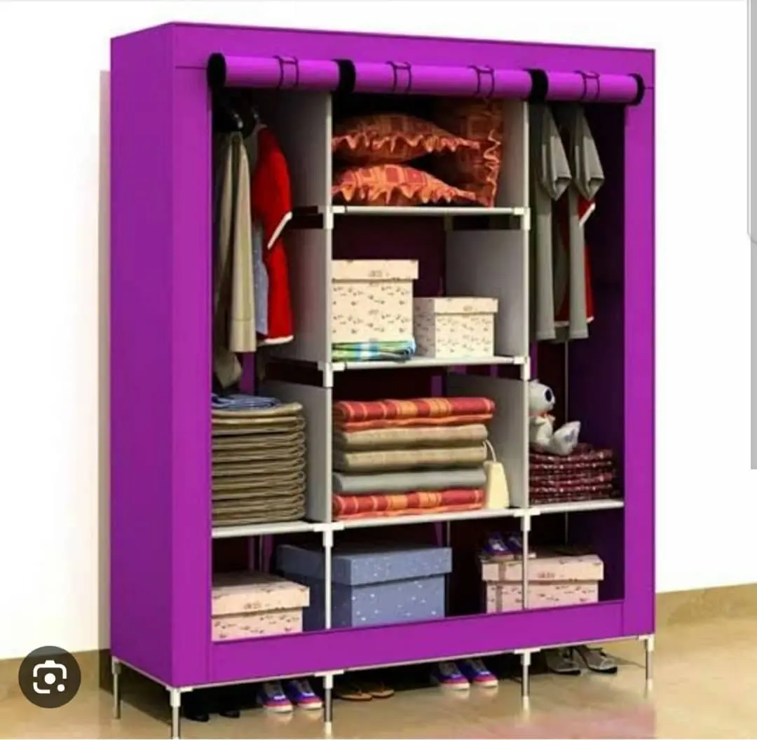 Stylish Fabric Wardrobe with Metal Frame thumbnail 2