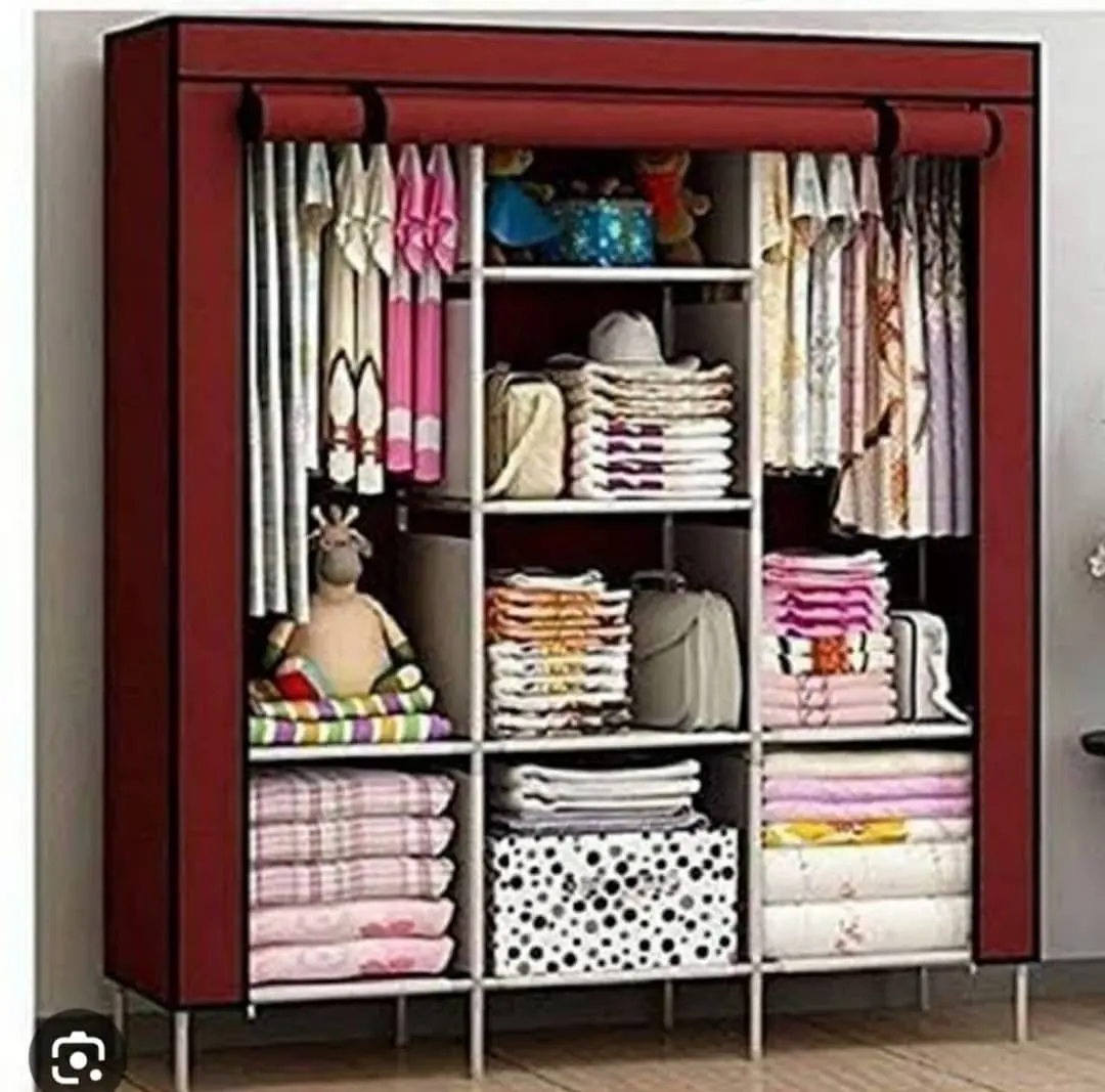 Stylish Fabric Wardrobe with Metal Frame thumbnail 3