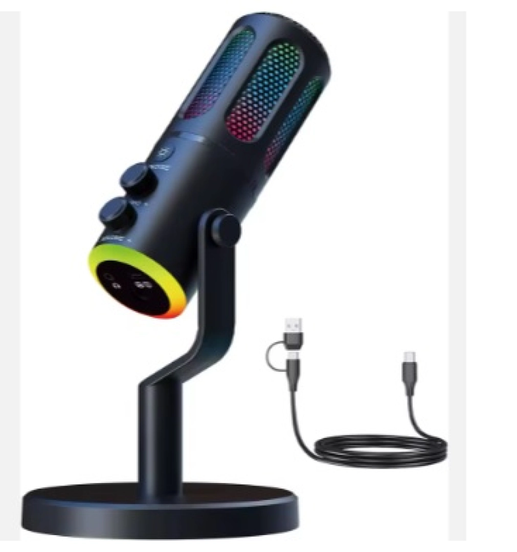 USB Condenser Microphone with RGB Lighting