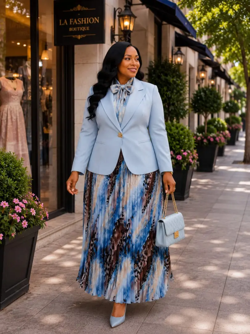 Two-Piece Chiffon Skirt & Top Set