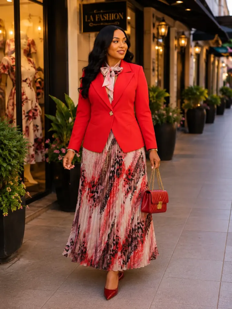 Two-Piece Chiffon Skirt & Top Set thumbnail 3
