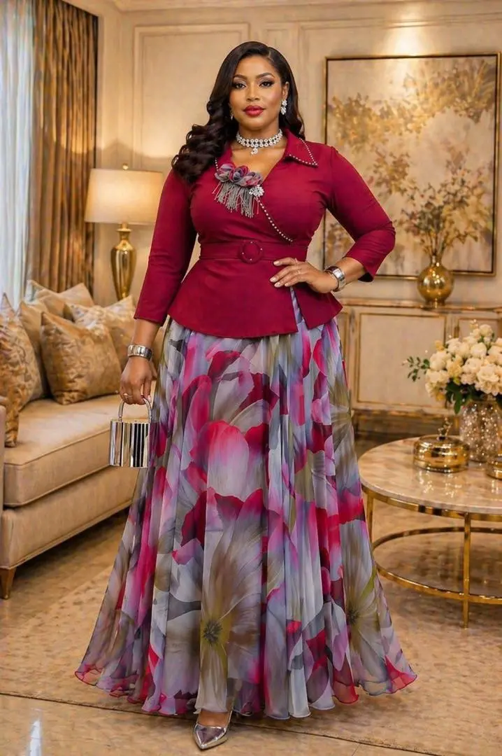 Two-Piece Chiffon Skirt & Top Set thumbnail 7