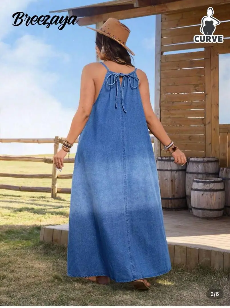 New Blue Denim Dress thumbnail 4