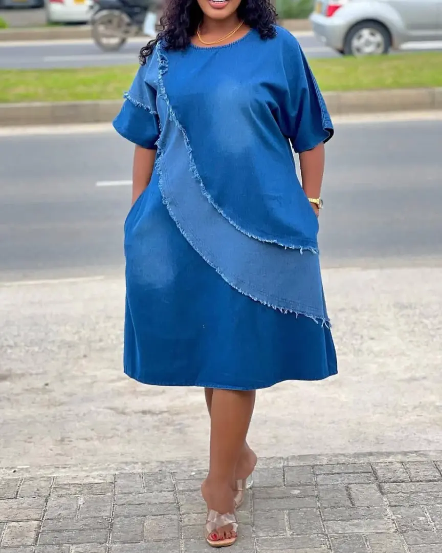 New Blue Denim Dress thumbnail 5