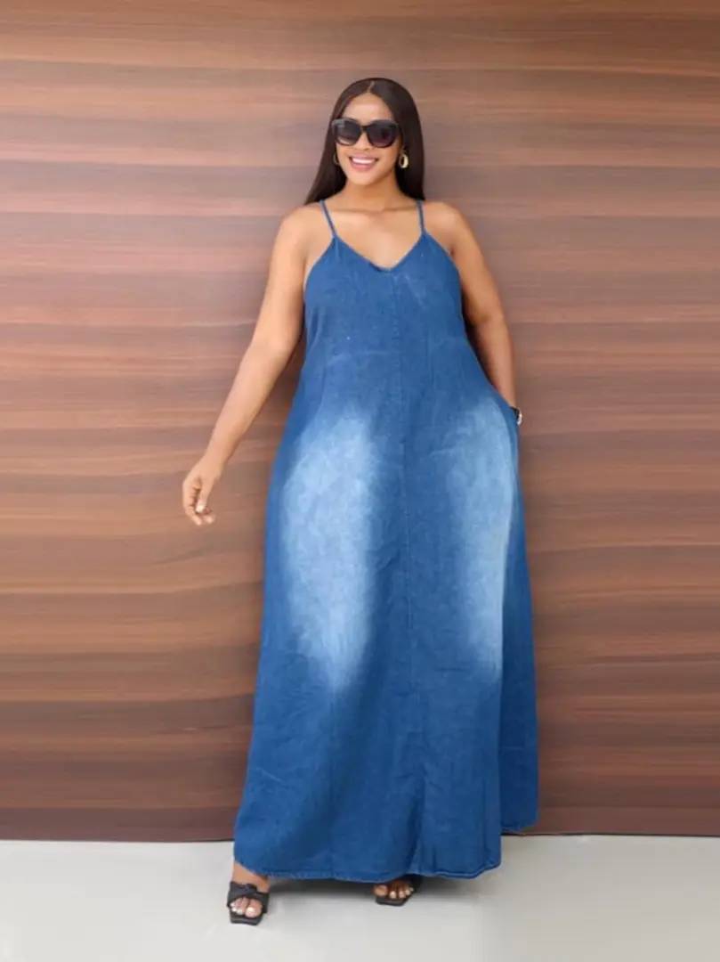 New Blue Denim Dress thumbnail 8