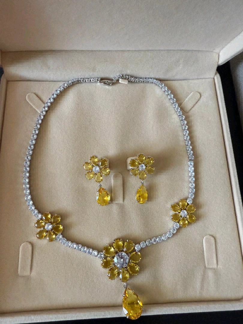 Best Quality Silver Floral Jewelry Set thumbnail 2