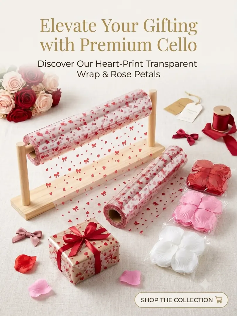 Transparent Heart-Print Gift Paper