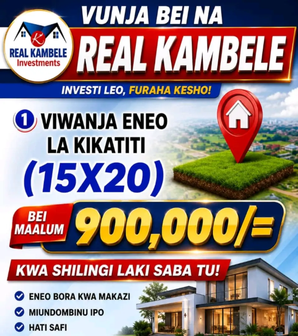 Viwanja Vilivyopimwa 15x20 - Real Kambele Investments