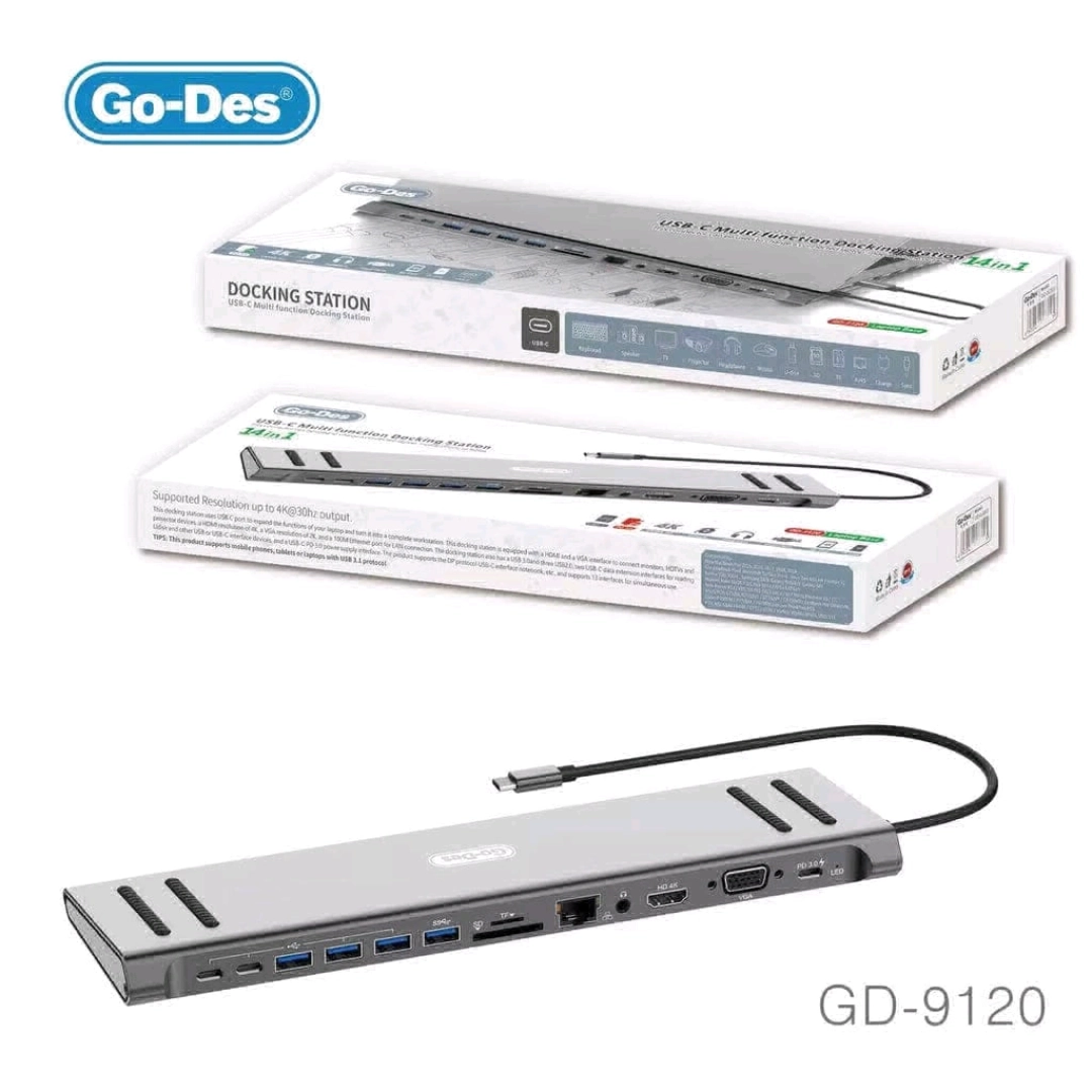 Go-Des GD-9120 14-in-1 USB-C Multifunction Docking Station