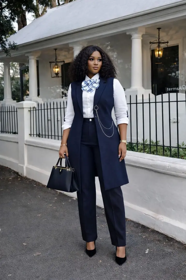 Women's 3-Piece Formal Suit (Vest, Shirt & Trousers) thumbnail 4