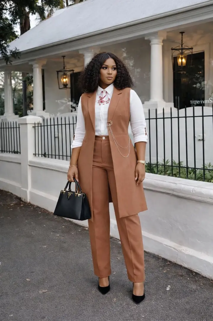 Women's 3-Piece Formal Suit (Vest, Shirt & Trousers) thumbnail 5