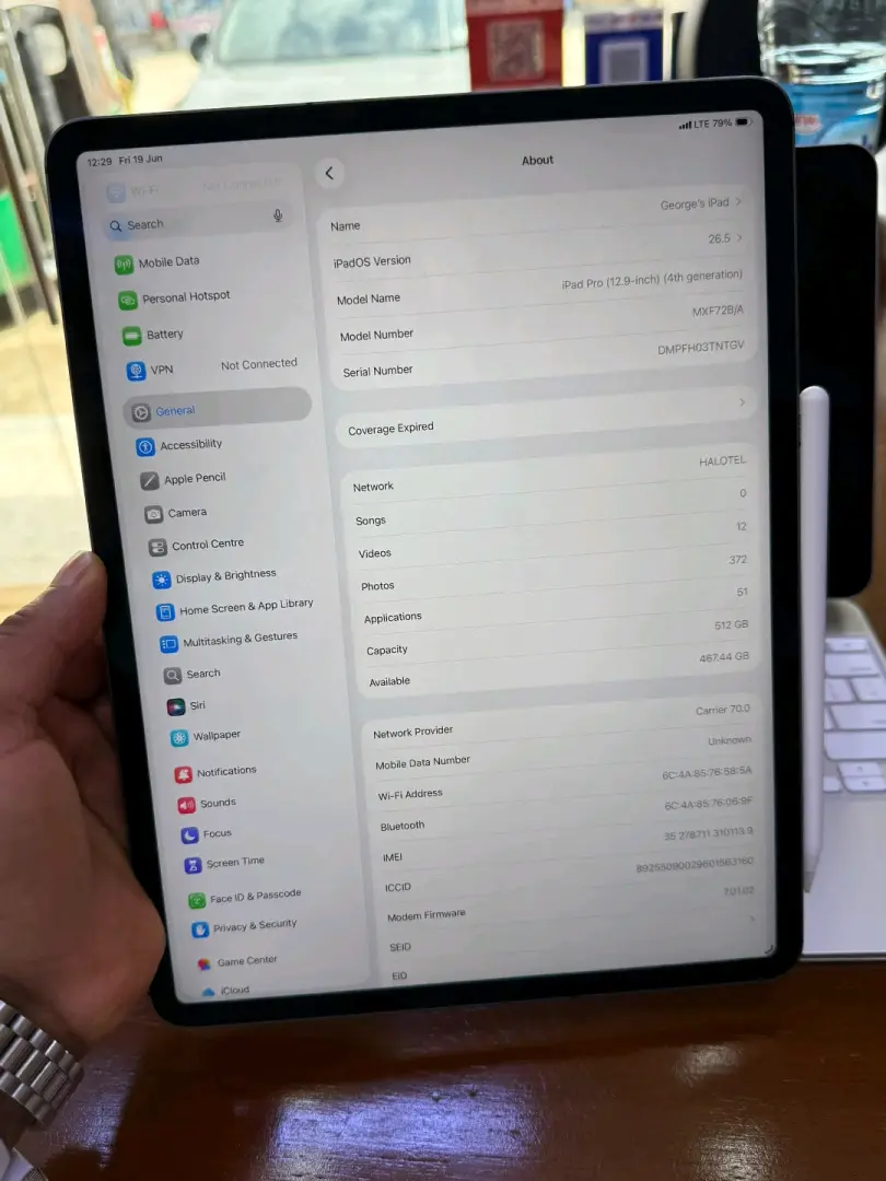 IPad Pro 12.9-inch 4th Gen 512GB (Cellular)