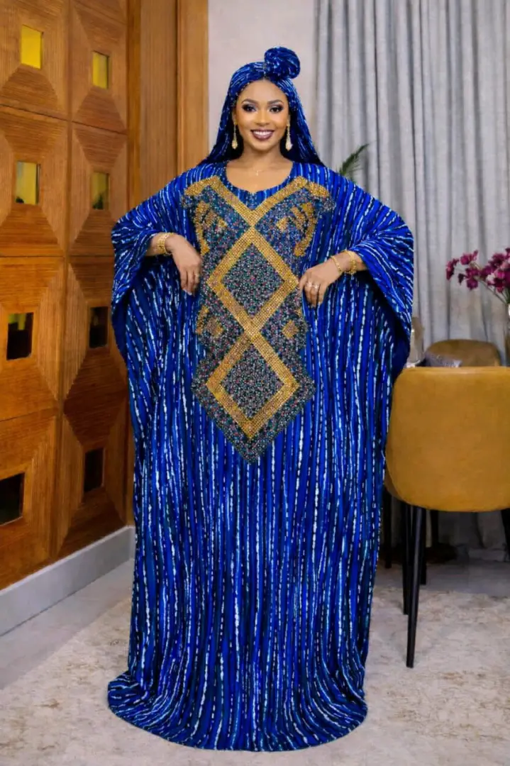 Purple Embellished Kaftan Dress thumbnail 3