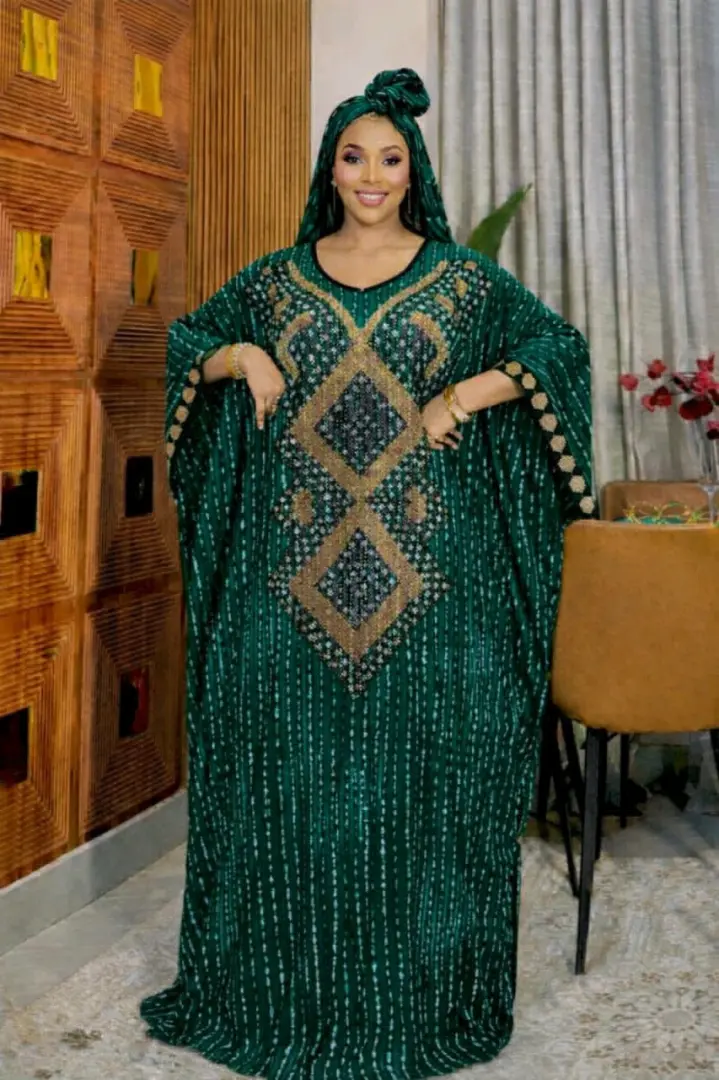 Purple Embellished Kaftan Dress thumbnail 4
