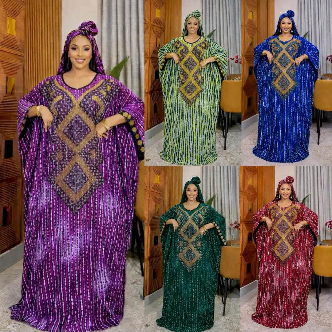 Purple Embellished Kaftan Dress thumbnail 6