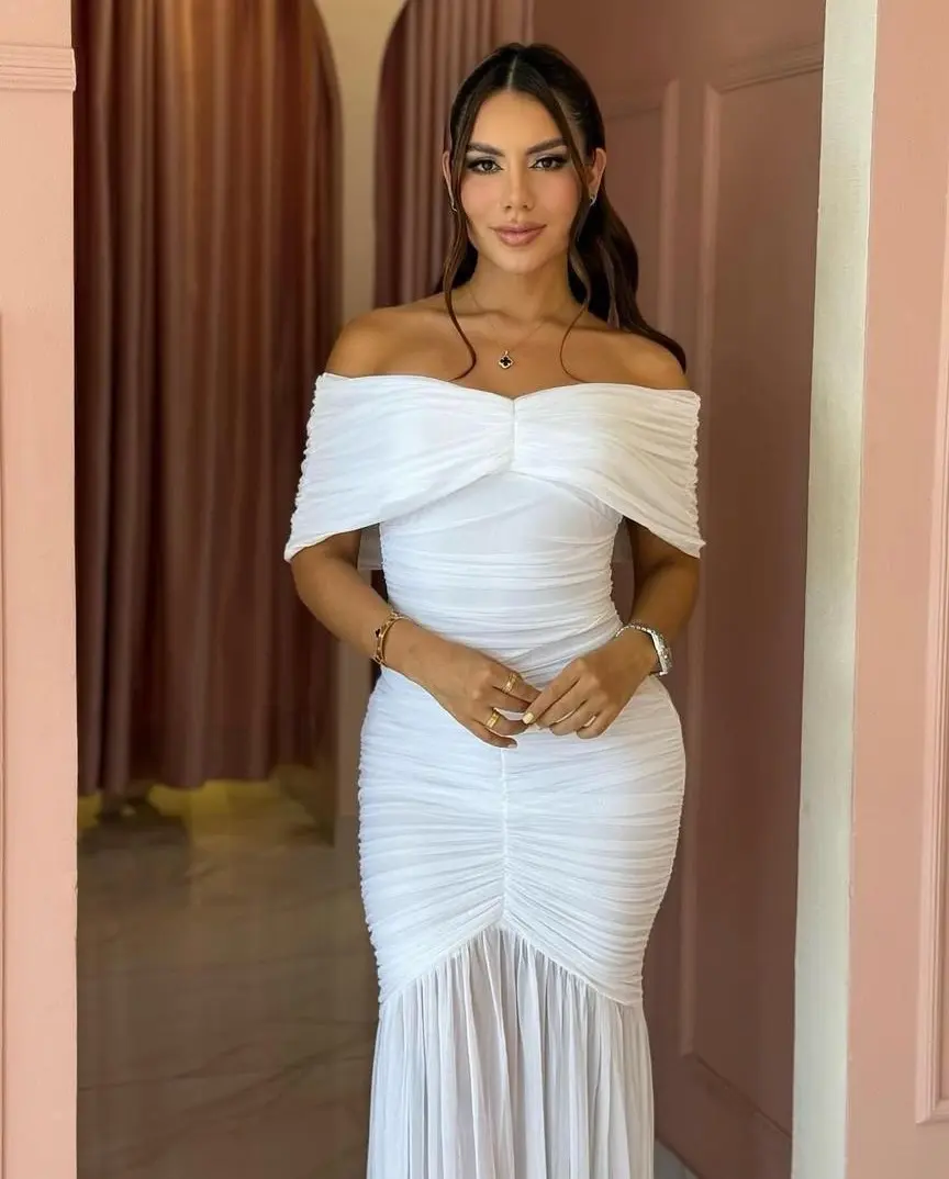 Red Off-the-Shoulder Evening Dress thumbnail 3