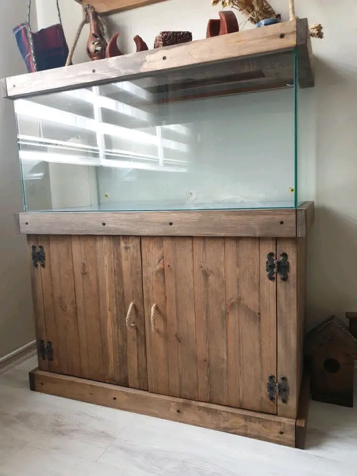 Aquarium Tank na Stand ya Mbao