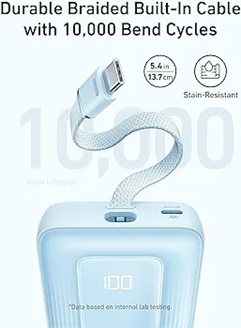 Anker Zolo Power Bank 10K 30W Built-In USB-C Cable thumbnail 4