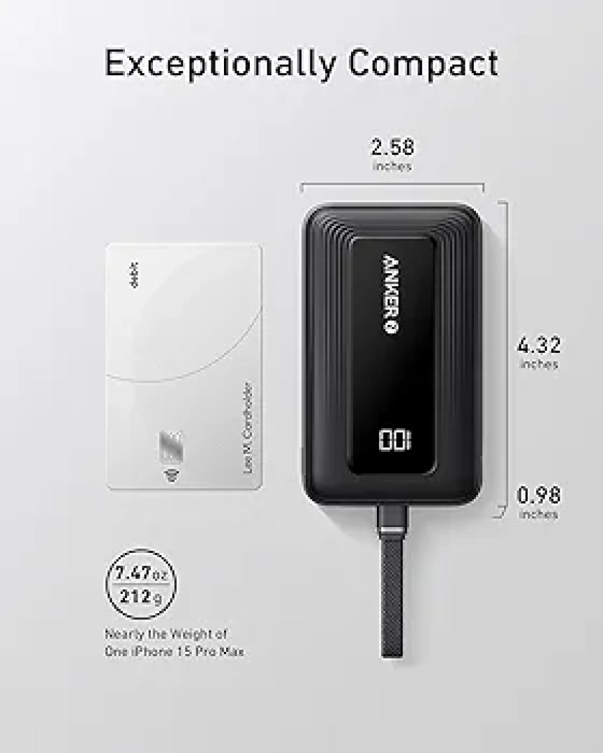 Anker Zolo Power Bank 10K 30W Built-In USB-C Cable thumbnail 7