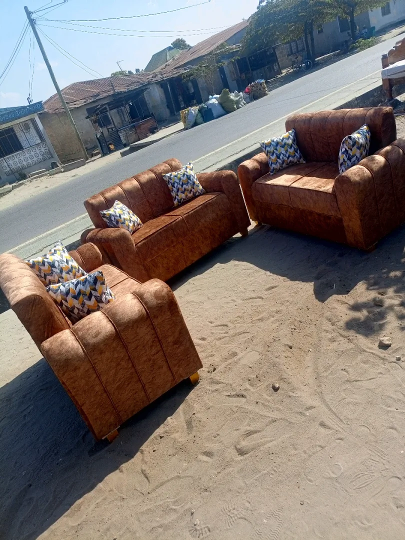 Brown/Tan Upholstered Sofa Sets (Free Delivery Dar es Salaam)