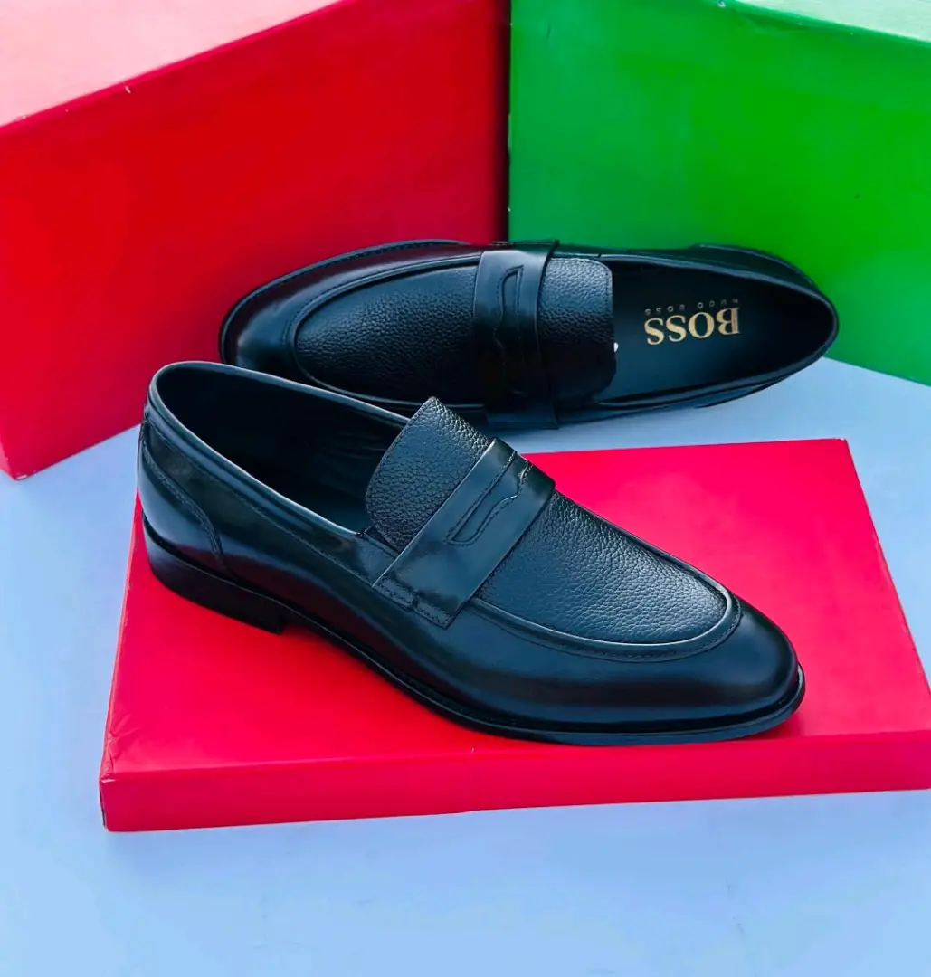 Hugo Boss Black Leather Loafers