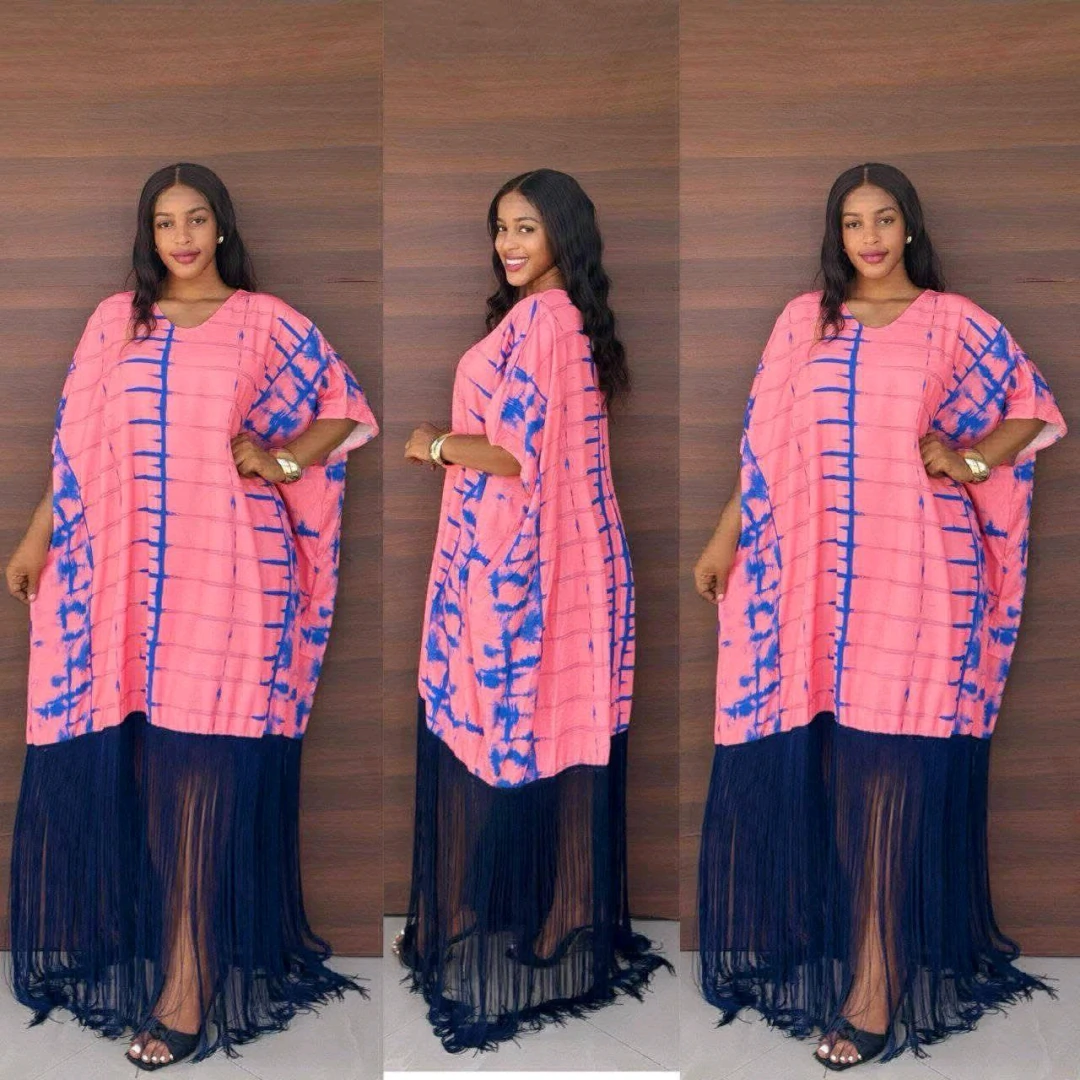 New Pink and Blue Patterned Dress thumbnail 2