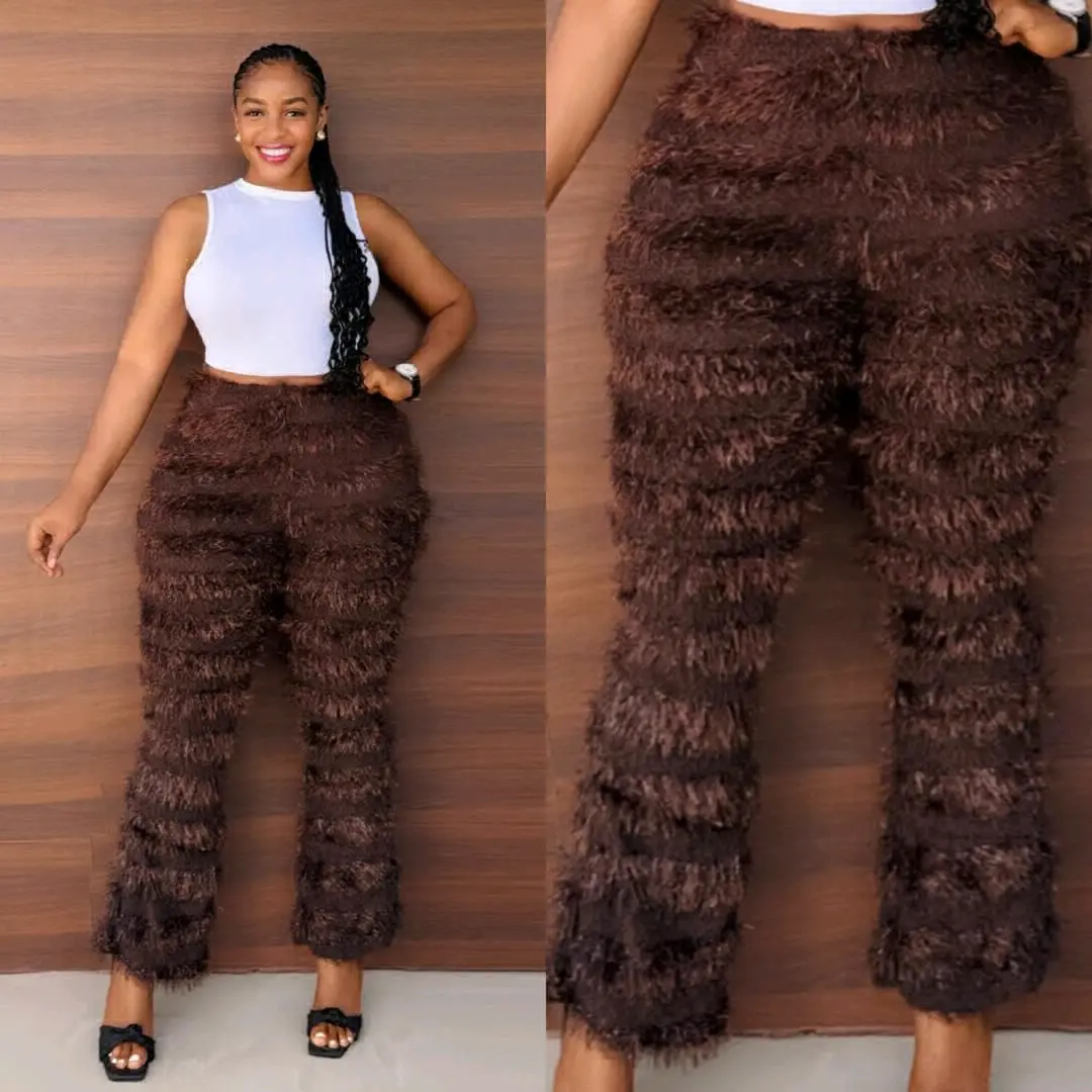Fluffy Textured Trousers (BWANGA) thumbnail 2