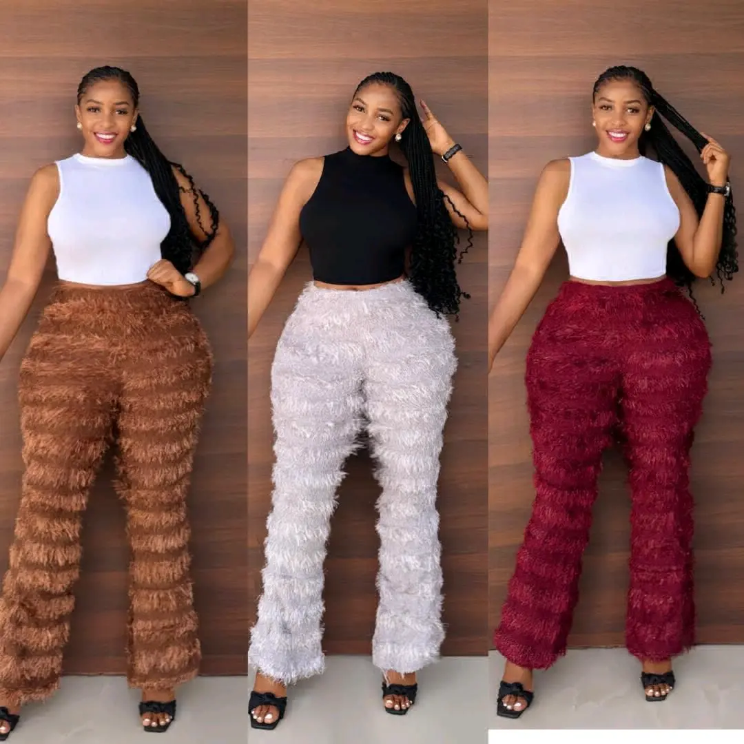 Fluffy Textured Trousers (BWANGA) thumbnail 4