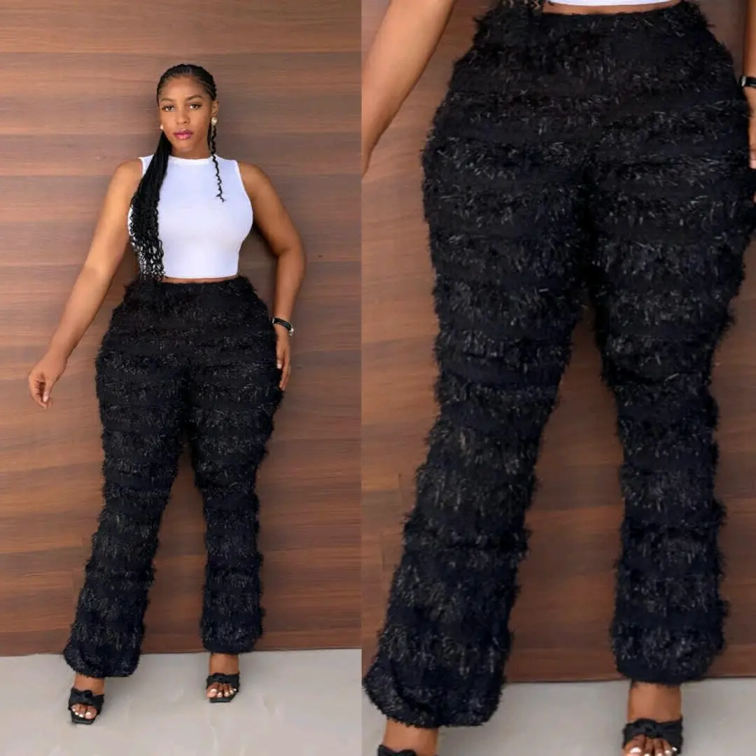Fluffy Textured Trousers (BWANGA) thumbnail 5