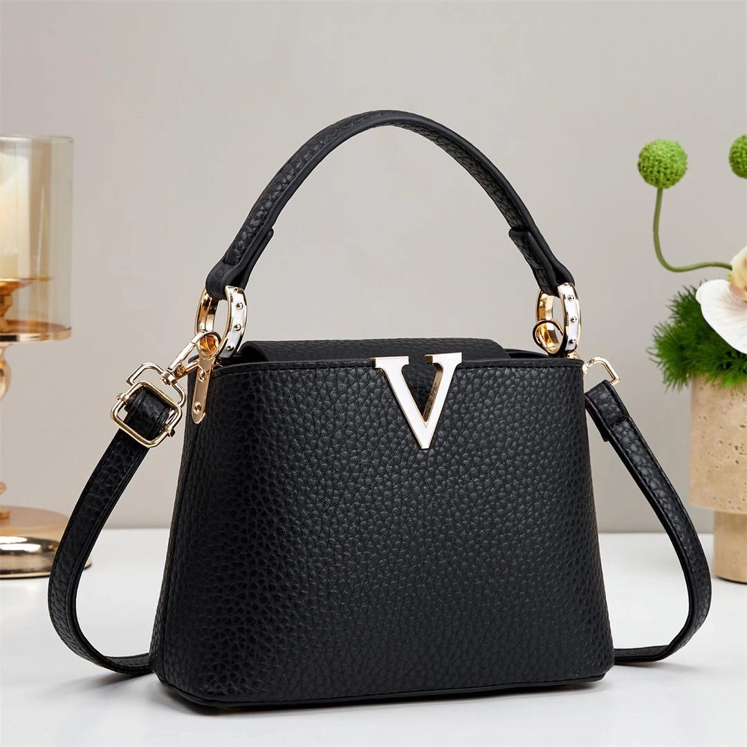 Brown Textured Handbag (Pochi) - Wholesale thumbnail 2