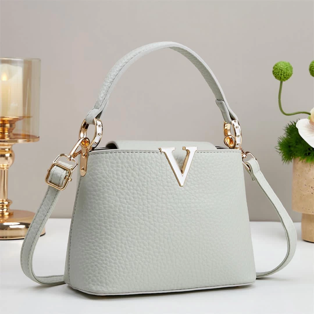 Brown Textured Handbag (Pochi) - Wholesale thumbnail 3
