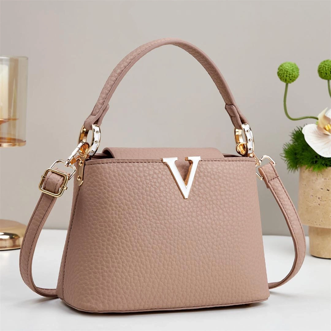 Brown Textured Handbag (Pochi) - Wholesale thumbnail 5