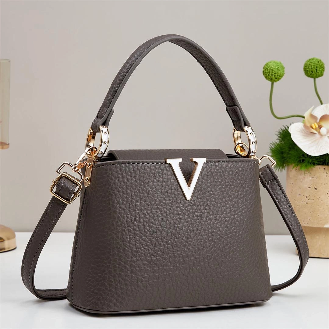 Brown Textured Handbag (Pochi) - Wholesale thumbnail 7