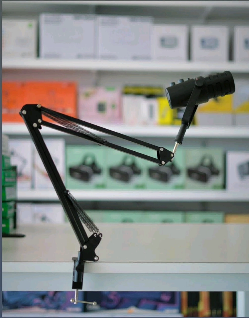 Black Microphone Arm Stand (Scissor/Boom Stand)