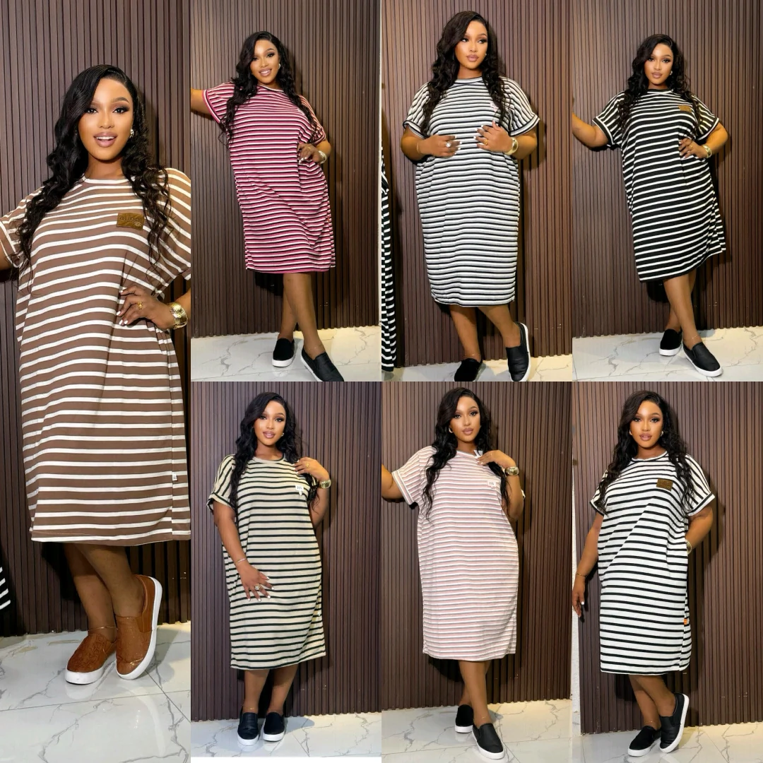 Magauni ya Mistari (Striped T-shirt dresses) thumbnail 2