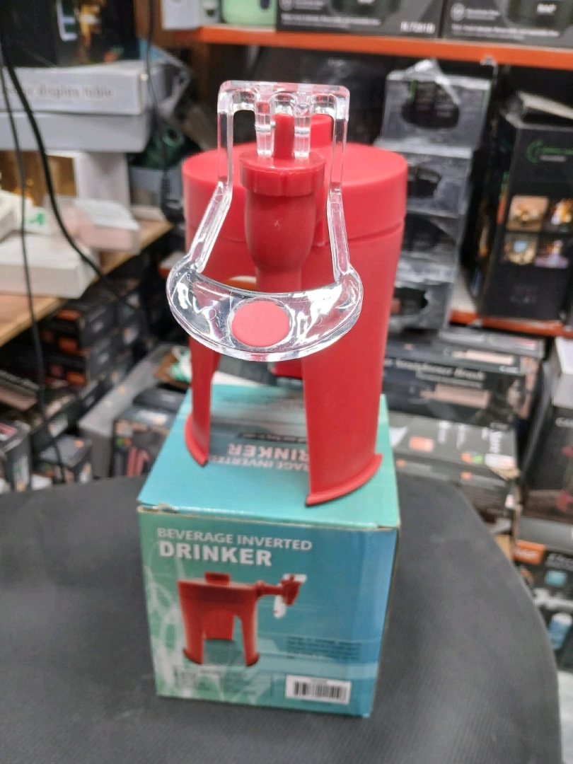 Red Plastic Inverted Beverage Dispenser / Soda Fizz Saver